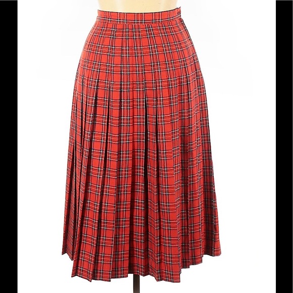 Vintage Dresses & Skirts - Vintage Renee Adams Plaid Midi Skirt Size Large